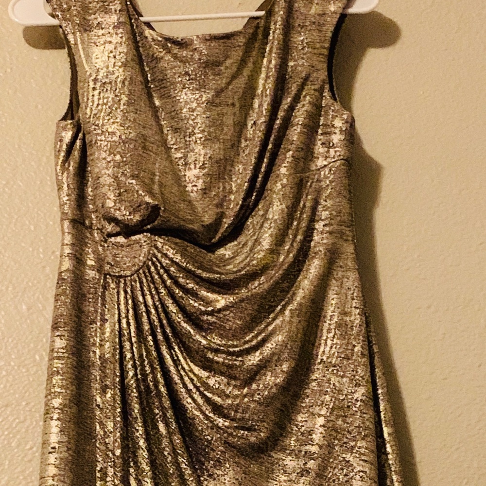 Gold Sparkle Mid Length Dress